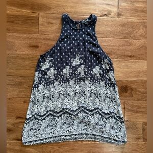 Billabong Navy and White Patterned Dress